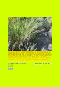 a poster with a picture of grass and a yellow background